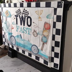 Racing Theme 'Two Fast' Banner